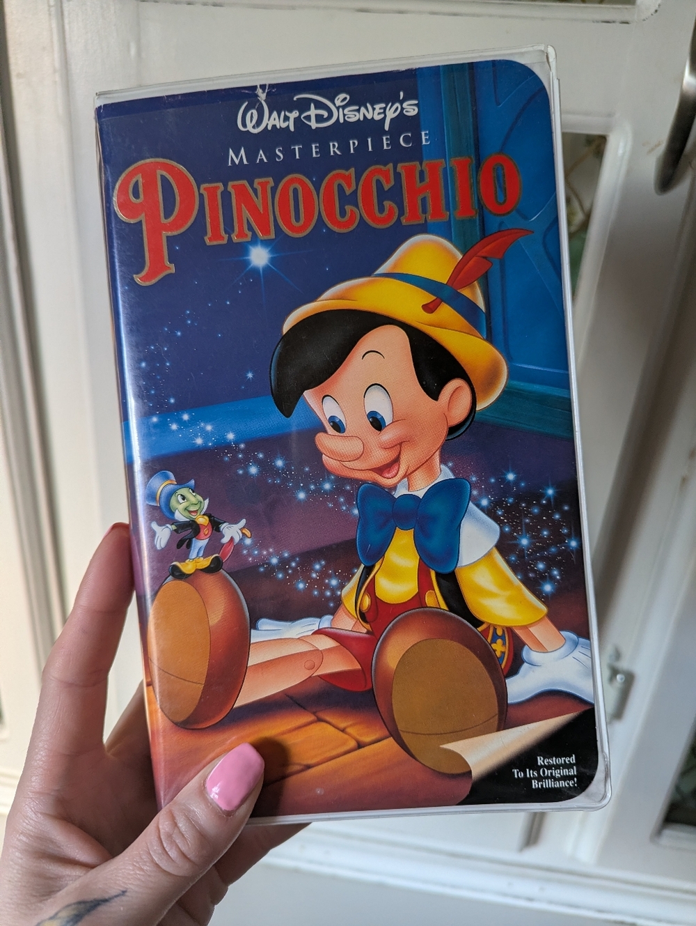 VTG 90s Walt Disney's Pinocchio VHS Tape — Classic Blue & Yellow Cover